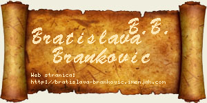 Bratislava Branković vizit kartica